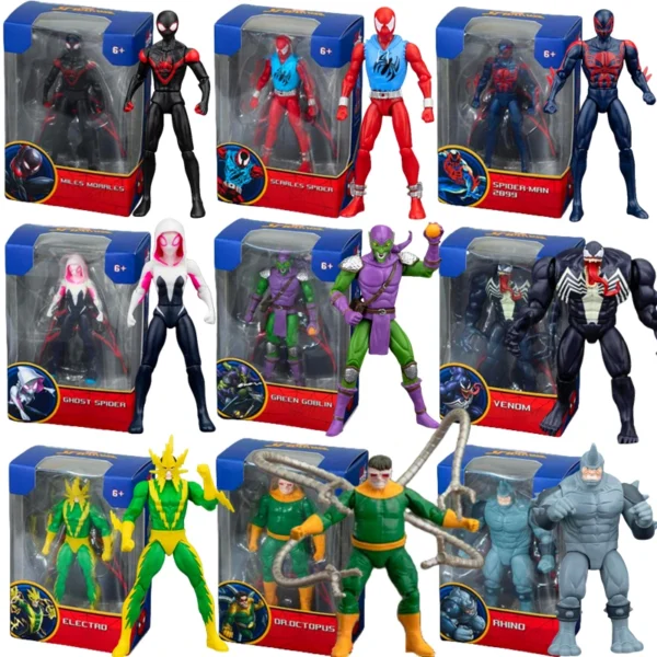 ZD Original Spider Man 4inch GREEN GOBLIN Doctor Octopus VENOM Action Figures MILES GWEN ELECTRO SCARLET SPIDER 2099 RHINO Toys - Image 1