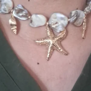 Ingemark Bohemian Irregular Chain Necklace for Women Summer Beach Vacation Starfish Conch Pendant Choker Necklace Y2K Jewelry