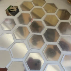 45pcs Mirror Wall Sticker, Hexagon Wall Art Sticker, DIY Household Decorative Tiles Sticker
