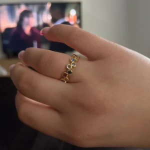 Colorful Tiny Round Rings For Women Stainless Steel Gold Color Adjustable Wedding Ring Luxury Aesthetic Jewlery Couple Gift