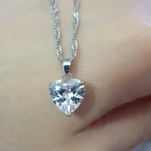 Heart Necklaces For Women Stainless Steel Gold Plated Chain Zircon Heart Pendant Choker Necklace Wedding Boho Jewelry Gift Femme