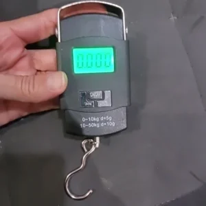 1pc Black 50kg Portable Electronic Portable Luggage Scale LCD Digital Display Screen Express Delivery Scale Hook Mini Scale