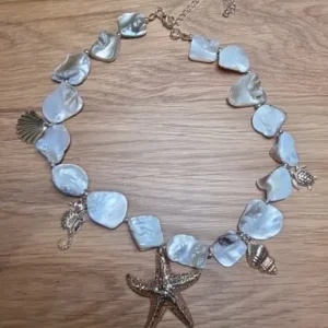Ingemark Bohemian Irregular Chain Necklace for Women Summer Beach Vacation Starfish Conch Pendant Choker Necklace Y2K Jewelry
