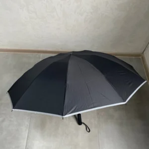 Reflective Umbrellas Reverse Three Fold 20 Bone Black Glue Automatic Sunshade Sunscreen Rain Umbrella Strong Wind Resistance