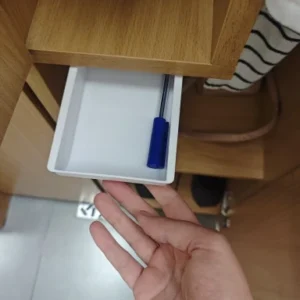 1pc White SelfAdhesive Storage Drawer Box Makeup Pencil Tray Desk Hidden Under Desk Stand Self-adhesive Under-drawer Storage Box