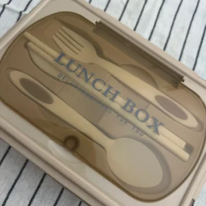 1Pc Bento Box Adult Lunch Box With 4 Compartments,Utensils, Sauce Jar, Muffin Liners, Microwave&Dishwasher Safe, Back To School