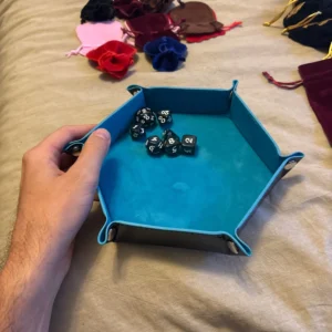 1pc Hexagonal Dice Tray and Miscellaneous Storage Box Board Game Dice Tray Accessories Leather Dice Tower