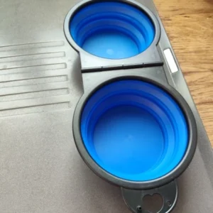 1-piece 2-in-1 foldable dual bowl feeding bowl portable outdoor travel dog and cat drinking bowl