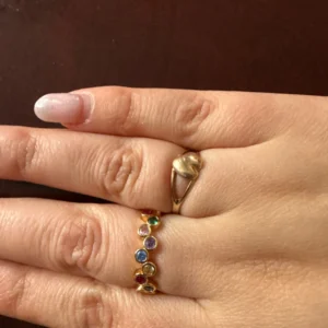 Colorful Tiny Round Rings For Women Stainless Steel Gold Color Adjustable Wedding Ring Luxury Aesthetic Jewlery Couple Gift