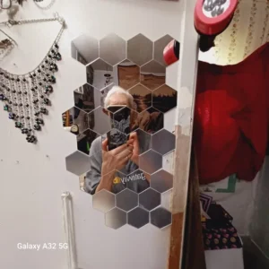 45pcs Mirror Wall Sticker, Hexagon Wall Art Sticker, DIY Household Decorative Tiles Sticker