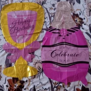 Pink Balloon Champagne Bowknot Wine Cup Wedding Birthday Party Decoration Adult Children Balloon Event Party Supplies