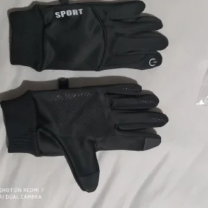 Black Winter Warm Full Fingers Waterproof Cycling Outdoor Sports Running Motorcycle Ski Touch Screen Fleece Gloves