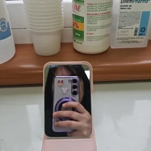Portable Handheld Mini Makeup Mirror, Dormitory Tabletop And Office Use, Adjustable And Portable Folding Mirror