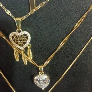 Heart Necklaces For Women Stainless Steel Gold Plated Chain Zircon Heart Pendant Choker Necklace Wedding Boho Jewelry Gift Femme