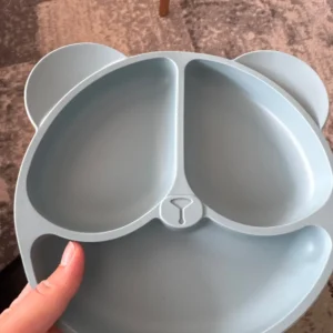 1pc 20x20x3cm Cute Bear Baby Food Supplement Tableware - Food Grade Silicone Suction Cup Dinner Plate Fall-proof Food Bowl