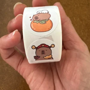 500pcs/Roll Cute Capybara Sticker Waterproof Graffiti Aesthetic Decorative Luggage Laptop Cup Phone Diary Book Kids Stickers Toy