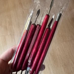 6PCS Sculpting Pottery Clay Tools Wood Handle Pottery Set Wax Carving Sculpt Smoothing Shaper Pottery Clay Ceramic Tool