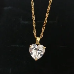 Heart Necklaces For Women Stainless Steel Gold Plated Chain Zircon Heart Pendant Choker Necklace Wedding Boho Jewelry Gift Femme