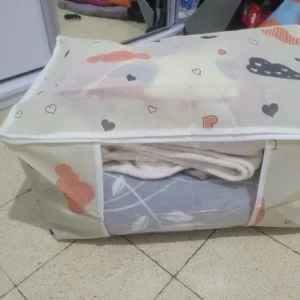 Large Capacity Clothes Storage Bag Organizer With Reinforced Handle Suitable For Blankets Bedding Foldable With Sturdy Zipper