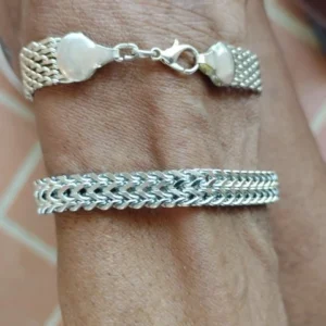 Stainless Steel Braided Double Row Front and Rear Fish Scale Alloy Magnetic Buckle Bracelet with Keel Jewelry New Model
