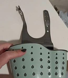 1Pc Sky Blue Creative Sink Storage And Drainage Rack Hanging Bag Kitchen Faucet Adjustable Storage And Hanging Basket