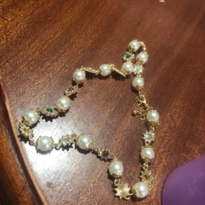 Ingemark Luxury Rhinestone Imitation Pearl Beads Chain Necklace Women Wed Bridal Vintage Jesus Cross Pendant Choker Y2K Jewelry