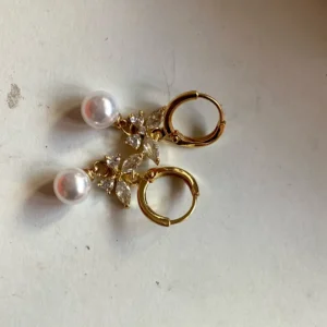 Butterfly Zircon Stainless Steel Pearl Earrings For Women Gold Plated Piercing Earring Aesthetic Luxury Jewelry Gift 2023 New