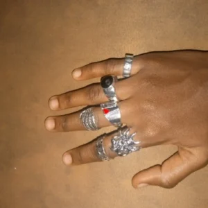 Hip Hop Vintage Skull Ghost Claw Poker Clown Ring Set for Women Hollow Geometric Size 8 Jewelry Steampunk Men