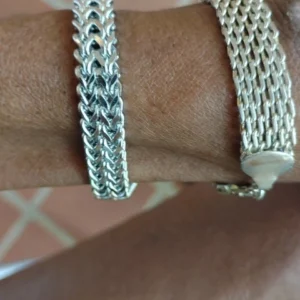 Stainless Steel Braided Double Row Front and Rear Fish Scale Alloy Magnetic Buckle Bracelet with Keel Jewelry New Model
