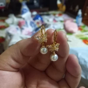 Butterfly Zircon Stainless Steel Pearl Earrings For Women Gold Plated Piercing Earring Aesthetic Luxury Jewelry Gift 2023 New