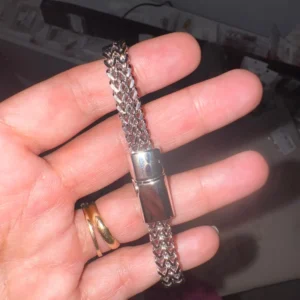 Stainless Steel Braided Double Row Front and Rear Fish Scale Alloy Magnetic Buckle Bracelet with Keel Jewelry New Model