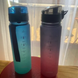 500ML/650ML/1000ML Large Capacity Sports Bottle Motivational Leak Proof Portable Reusable Plastic Cups Outdoor Travel Gym Jugs