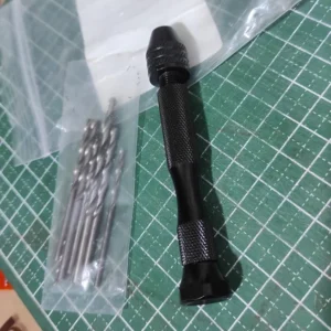 Mini Tool Set with Black Hand Twist Drill 10Pcs Fried Dough Twists Drill for Woodworking Drilling Rotary Wood Holes Tools
