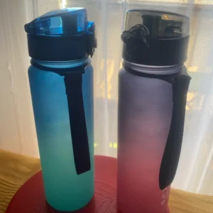 500ML/650ML/1000ML Large Capacity Sports Bottle Motivational Leak Proof Portable Reusable Plastic Cups Outdoor Travel Gym Jugs