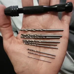 Mini Tool Set with Black Hand Twist Drill 10Pcs Fried Dough Twists Drill for Woodworking Drilling Rotary Wood Holes Tools