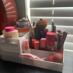 1pc White New Drawer Makeup Storage Box Dormitory Finishing Plastic Shelf Cosmetics Skin Care Dressing Table Desktop