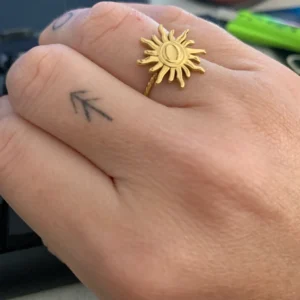 Stainless Steel Sun Rings For Women Gold Color Sun Butterfly Finger Adjustable Ring Aesthetic Fashion Wedding Jewelry Gift 2024