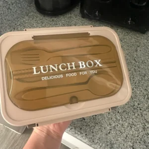 1Pc Bento Box Adult Lunch Box With 4 Compartments,Utensils, Sauce Jar, Muffin Liners, Microwave&Dishwasher Safe, Back To School