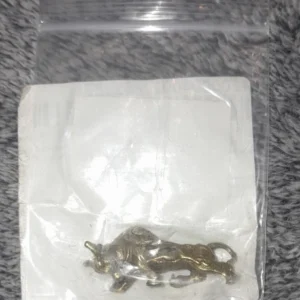 Brass Bullfighting Statue, Lucky Copper Animal Figurine, Wealth Bringing Miniature Ornament for Home & Office Desk Decor