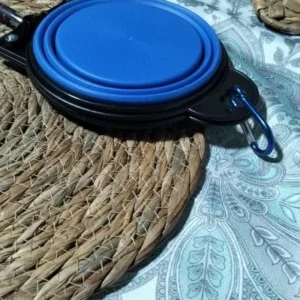 1-piece 2-in-1 foldable dual bowl feeding bowl portable outdoor travel dog and cat drinking bowl