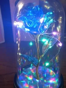 Valentines Day Gift for Girlfriend Eternal Rose LED Light Foil Flower In Glass Cover Mothers Day Wedding Favors Bridesmaid Gift
