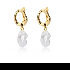 Irregular Pearl Earrings For Women Stainless Steel Round Pearl Circle Ear Clip Earring Women Jewelry Gift Mujer Accessories