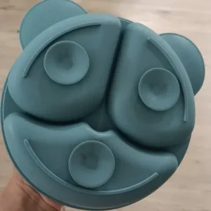 1pc 20x20x3cm Cute Bear Baby Food Supplement Tableware - Food Grade Silicone Suction Cup Dinner Plate Fall-proof Food Bowl