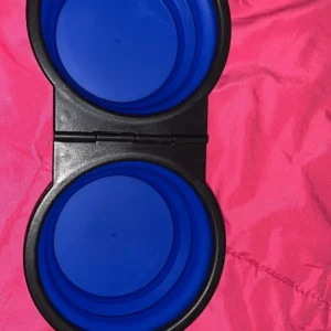 1-piece 2-in-1 foldable dual bowl feeding bowl portable outdoor travel dog and cat drinking bowl