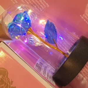 Valentines Day Gift for Girlfriend Eternal Rose LED Light Foil Flower In Glass Cover Mothers Day Wedding Favors Bridesmaid Gift