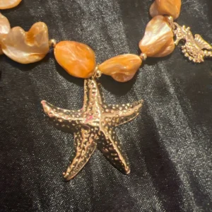 Ingemark Bohemian Irregular Chain Necklace for Women Summer Beach Vacation Starfish Conch Pendant Choker Necklace Y2K Jewelry