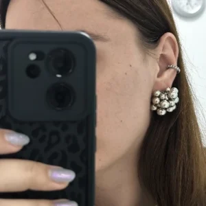 Ingemark Unique Braided CCB Plastic Ball Bead Stud Earrings for Women Trendy Goth Gold Color Piercing Earring Party Jewelry Gift