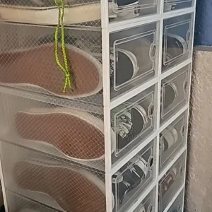 2/6pcs Thick Clear Shoe Boxes Foldable Stackable Plastic Organizer Space Saving Storage for Entry Bedroom Dorm Home Decoration