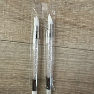 2pcs Double Head Silicone Nail Art Pen Carving Flower Sculpting Pen Adjustable Glue Stick Embossing Brush Professional Manicure