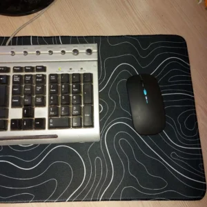 Large Extended Gaming Mouse Pad with Non-Slip Rubber Base,Topographic Design,for Full Desk Keyboard and Mouse Support